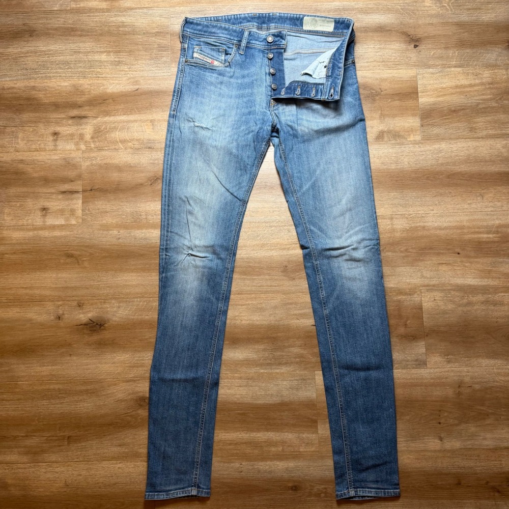 Diesel Sleenker-X Jeans Mens‎ 31x34 Slim Skinny Stretch Distressed 069FZ Italy